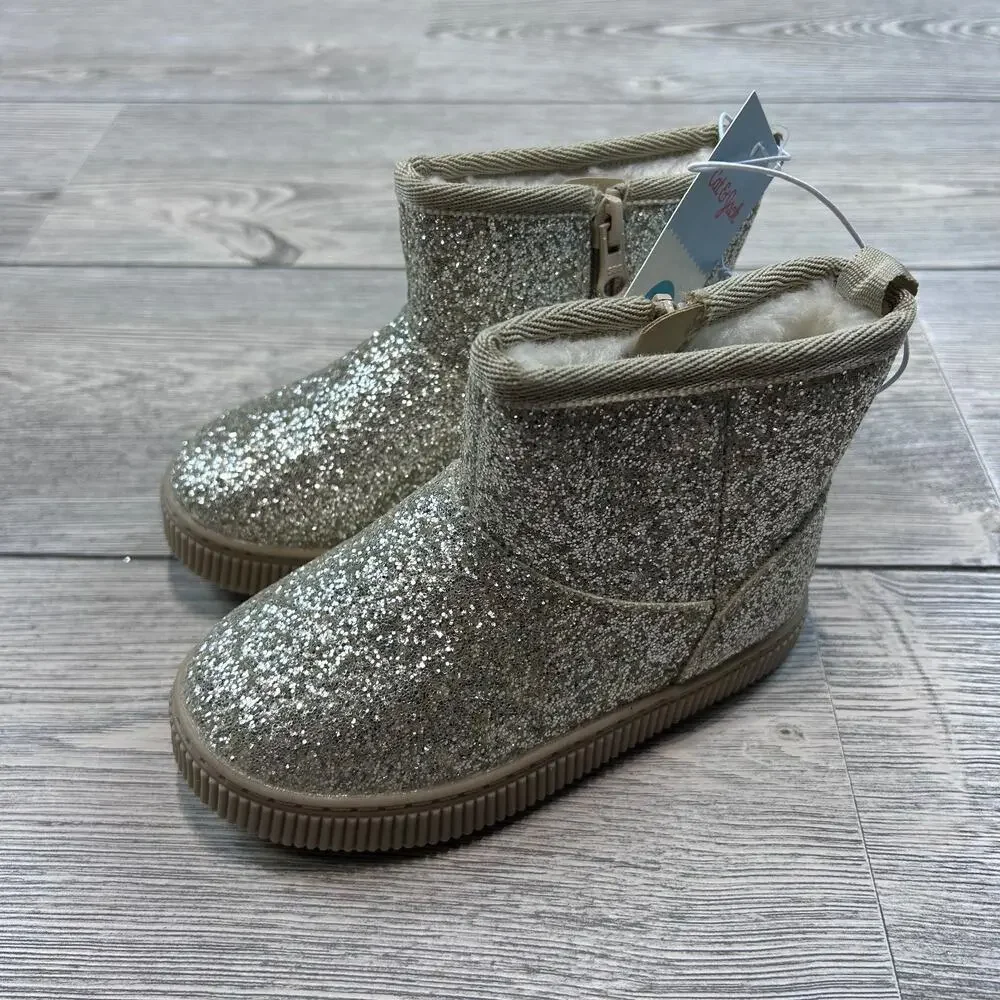 Cat & Jack Toddler Arlo Booties Gold 8 NWT